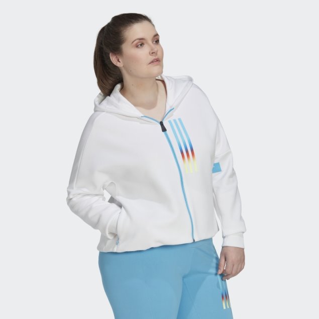 Sudadera Con Capucha Y Cremallera Completa De Corte Ajustado Adidas Mission Victory (talla Grande) Blanco