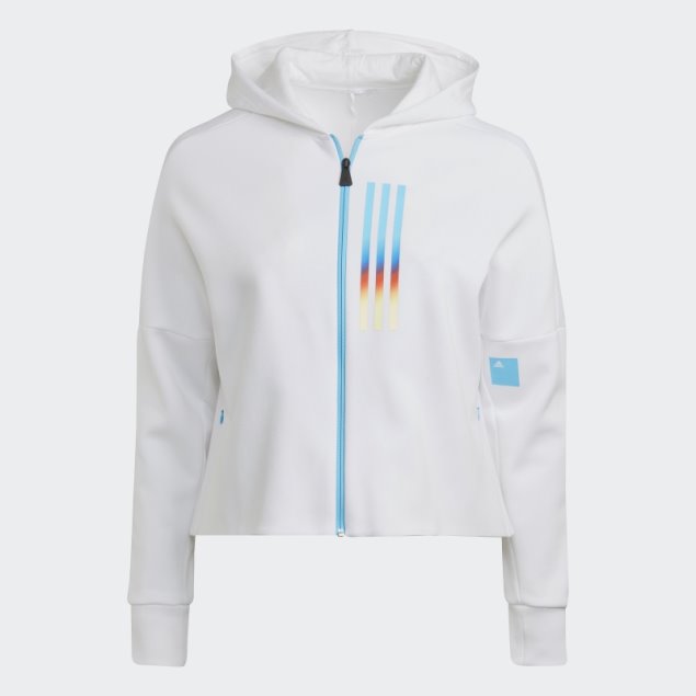 Sudadera Con Capucha Y Cremallera Completa De Corte Ajustado Adidas Mission Victory (talla Grande) Blanco