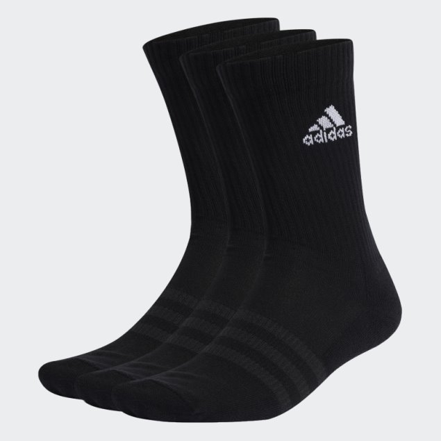 Elegantes Calcetines Adidas Acolchados 3 Pares Negros