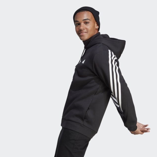 Sudadera Con Capucha Y Cremallera Completa De 3 Rayas De Iconos De Futuro Adidas Negro