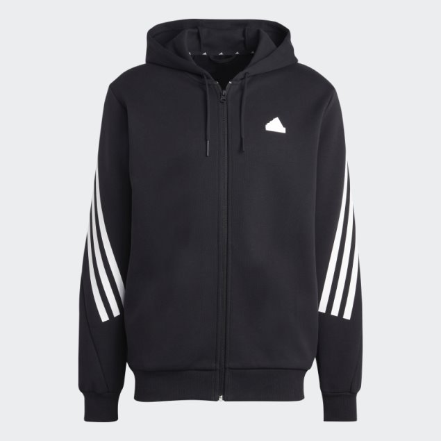 Sudadera Con Capucha Y Cremallera Completa De 3 Rayas De Iconos De Futuro Adidas Negro