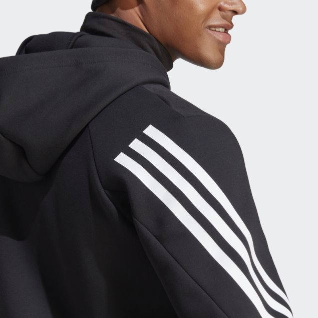 Sudadera Con Capucha Y Cremallera Completa De 3 Rayas De Iconos De Futuro Adidas Negro