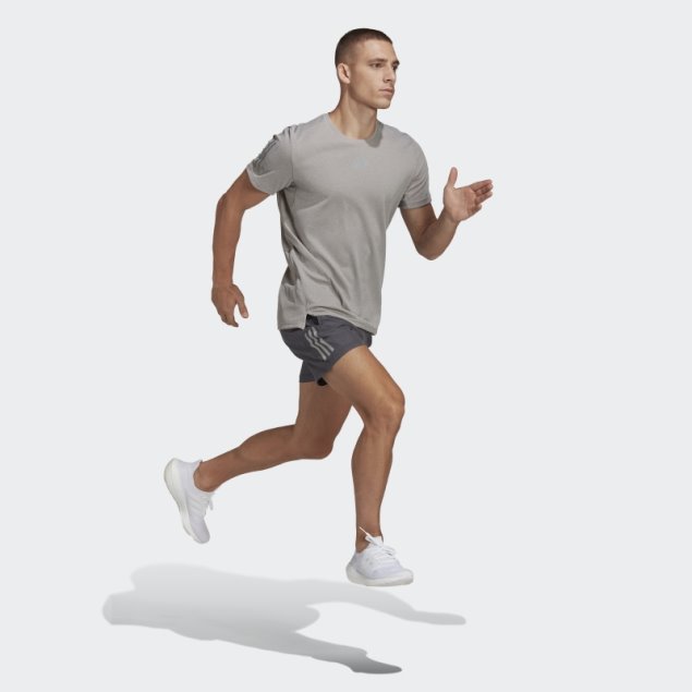 Camiseta Gris Medio Adidas Own The Run Heather