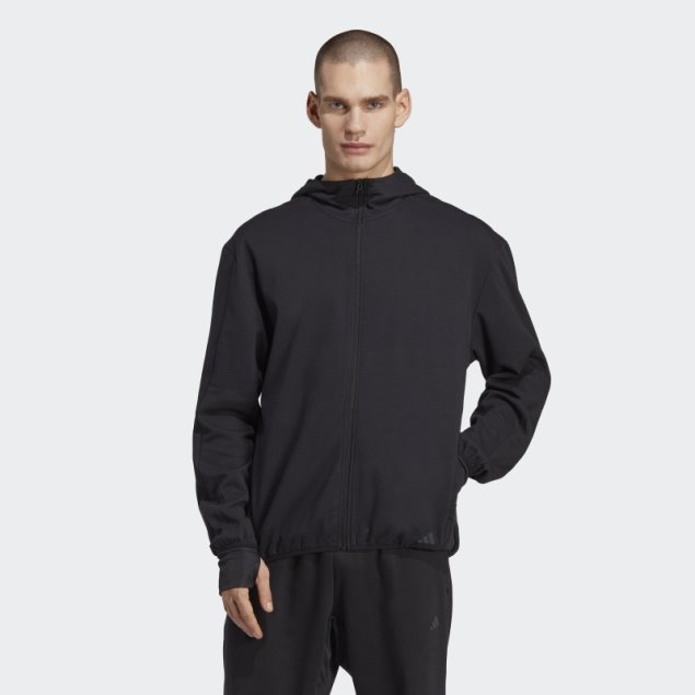 Sudadera Con Capucha Negra Yoga Base Training Aeroready Adidas