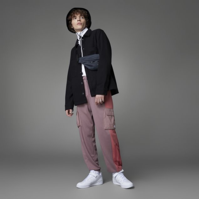 Pantalones Adidas Colorblock French Terry Morado