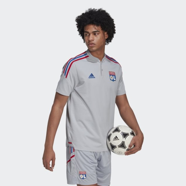 Polo De Entrenamiento Adidas Olympique Lyonnais Tiro 21 Plata