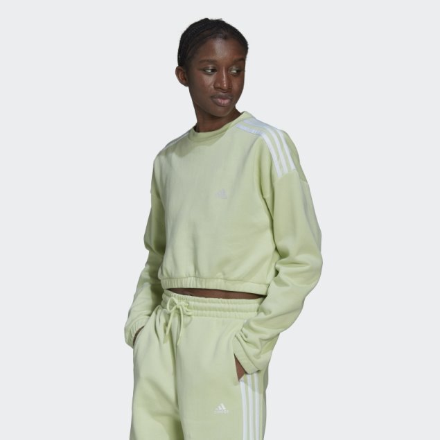 Sudadera Adidas Lime Hyperglam Crop Crew