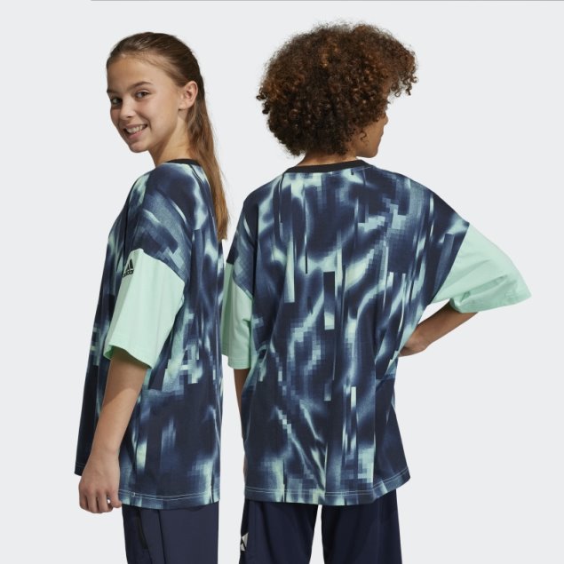 Adidas Camiseta Verde Con Estampado Integral Arkd3