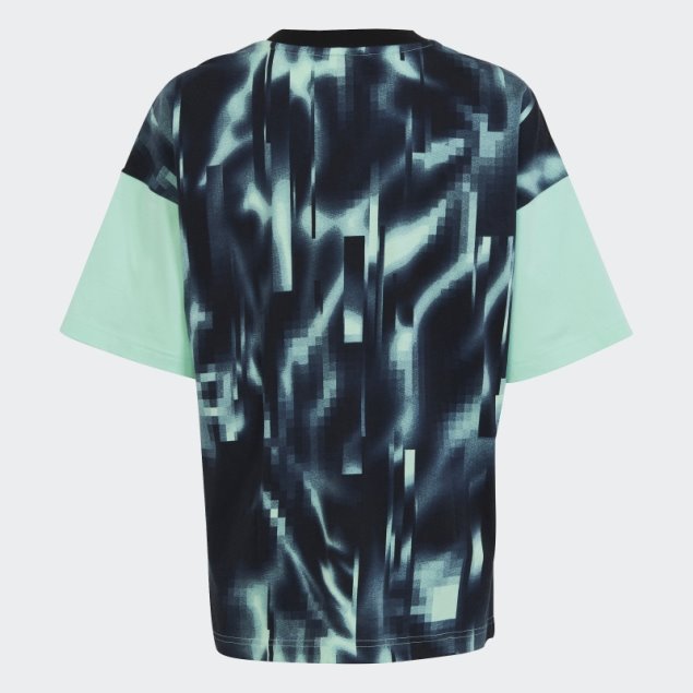 Adidas Camiseta Verde Con Estampado Integral Arkd3