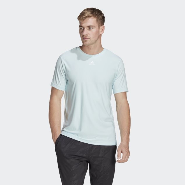 Camiseta Azul De Entrenamiento Con Gráfico De 3 Barras Adidas