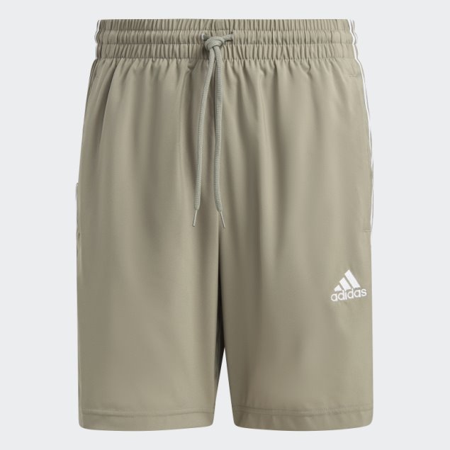 Pantalón Corto Adidas Aeroready Essentials Chelsea 3 Rayas Plata Guijarro