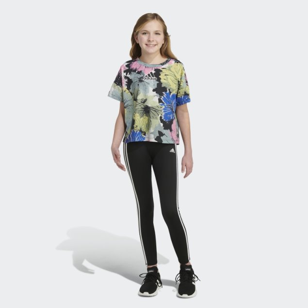 Camiseta Negra Extragrande Con Logo Estampado De Adidas