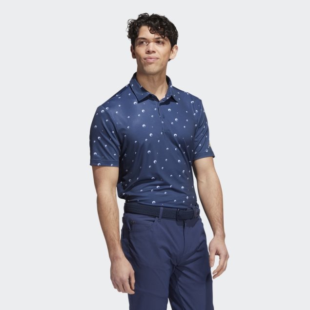 Polo Azul Marino Con Estampado Allover Ultimate365 Adidas