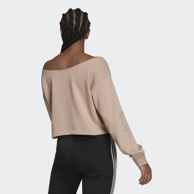 Adidas 2000 Luxe Slouchy Crew Sudadera Ceniza Perla