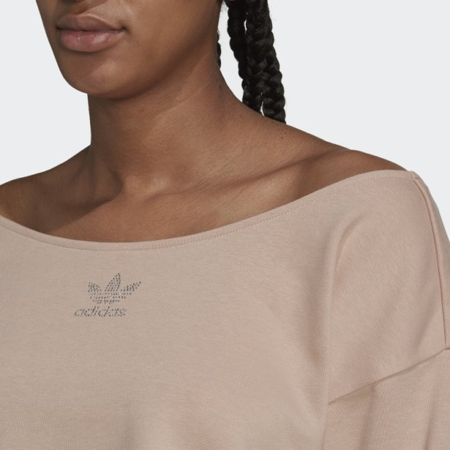 Adidas 2000 Luxe Slouchy Crew Sudadera Ceniza Perla