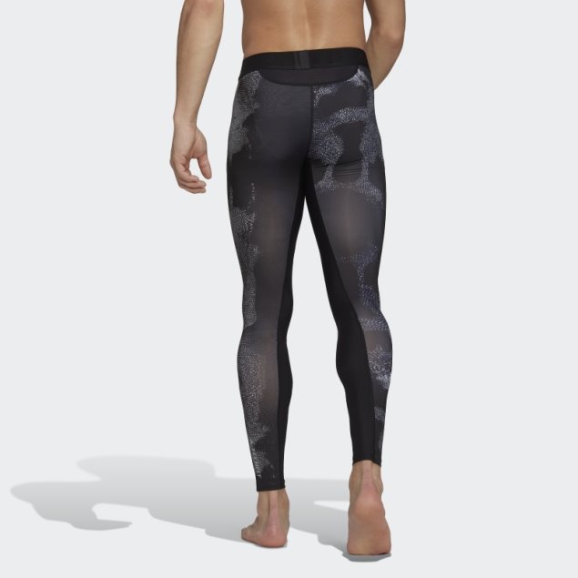 Mallas Largas De Entrenamiento Con Estampado Allover Adidas Techfit Multicolor