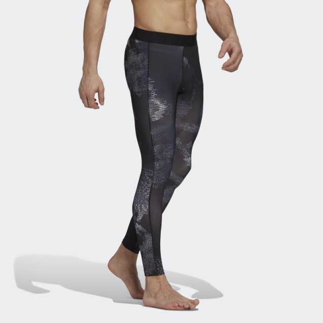 Mallas Largas De Entrenamiento Con Estampado Allover Adidas Techfit Multicolor