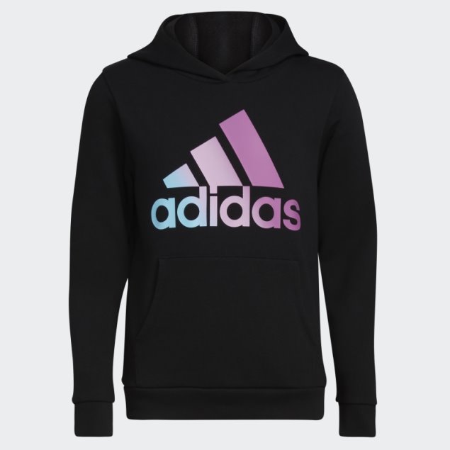 Adidas Sudadera Con Capucha De Forro Polar Negro Gráfico