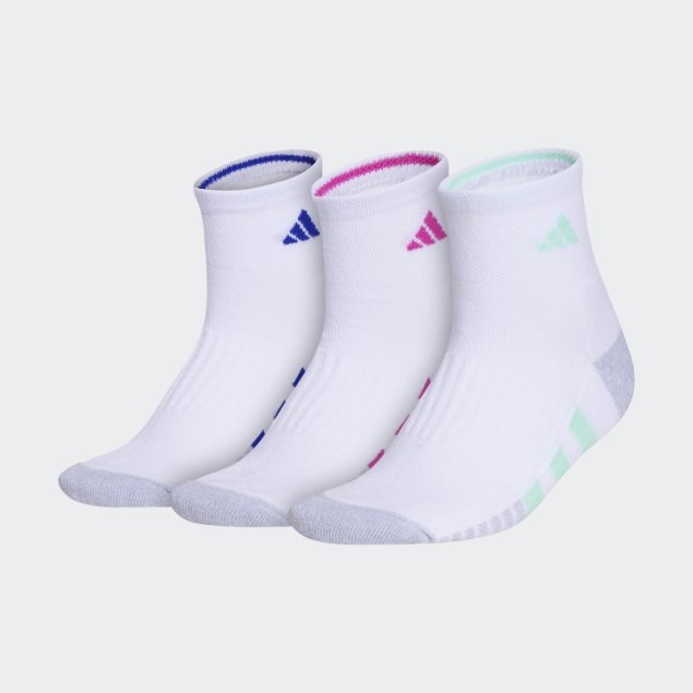 Calcetines Adidas Acolchados Cuartos Blancos 3 Pares