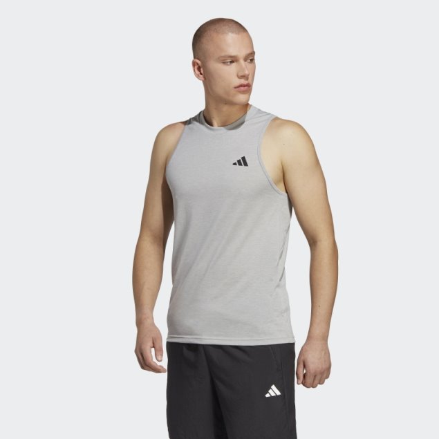 Camiseta Sin Mangas De Entrenamiento Gris Medio Adidas Train Essentials FeelReady