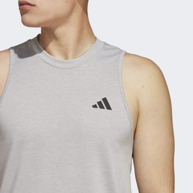 Camiseta Sin Mangas De Entrenamiento Gris Medio Adidas Train Essentials FeelReady