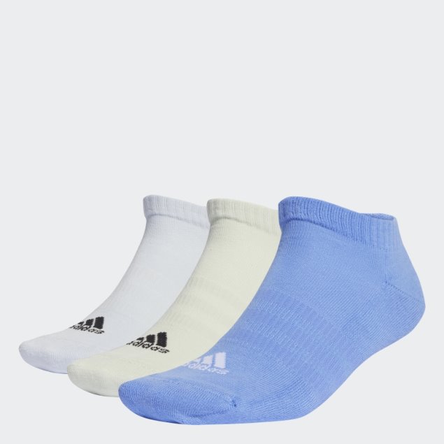 Calcetines Adidas Acolchados Corte Bajo Azul 3 Pares