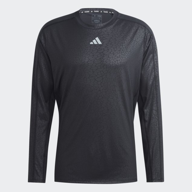 Camiseta De Manga Larga Con Estampado De Pu De Entrenamiento Negro Adidas