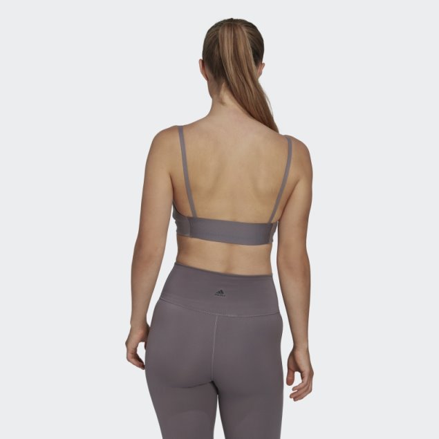 Sujetador Adidas Yoga Studio Light-support Gris Traza