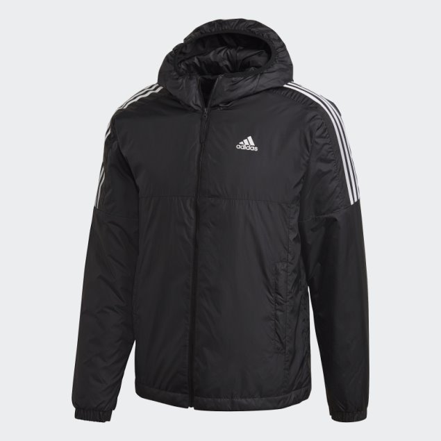 Chaqueta Con Capucha Adidas Essentials Insulada Negra
