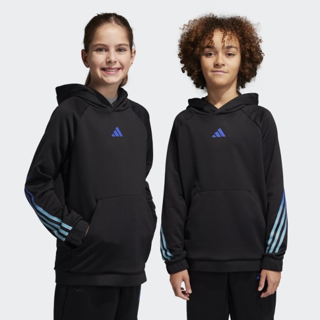 Sudadera Con Capucha Negra Adidas Train Icons Aeroready De 3 Rayas