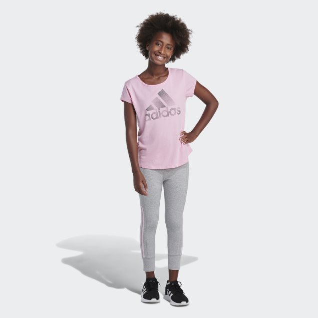 Mallas Jogger 7/8 3 Rayas Gris Medio Adidas