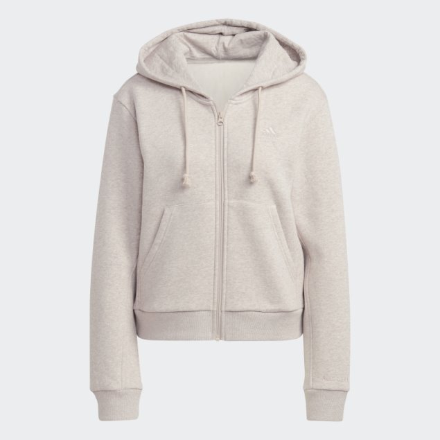 Adidas All Szn Fleece Full-zip Hoodie Taupe Mel