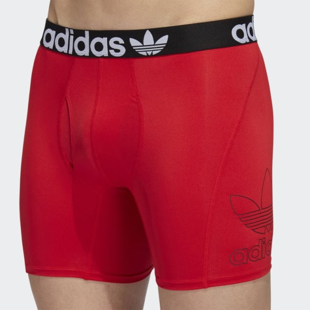 Calzoncillos Boxer Adidas Trefoil 2 Pares Escarlata