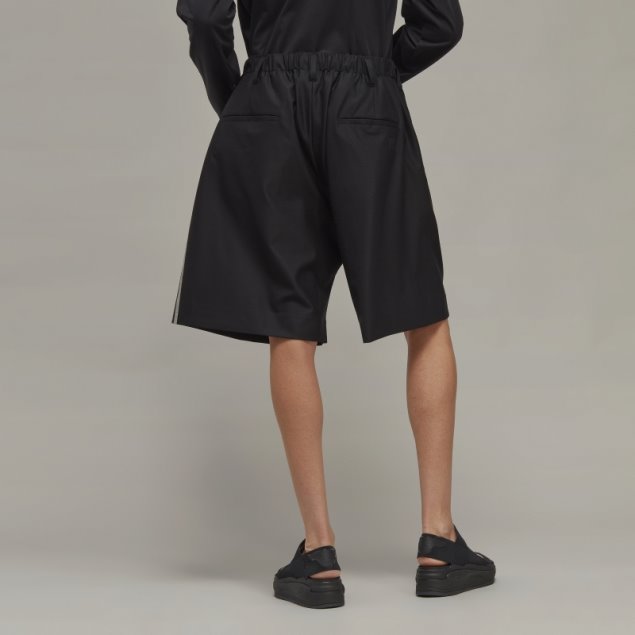 Y-3 Shorts De Vestir De Lana Refinada Con 3 Rayas Adidas