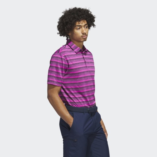 Polo De Rayas Bicolor Adidas Negro