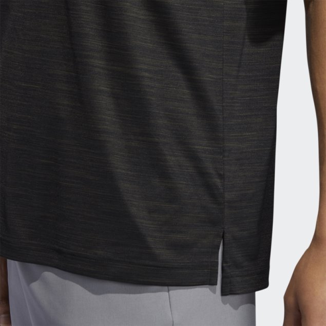 Polo Estriado Negro Jaspeado Adidas