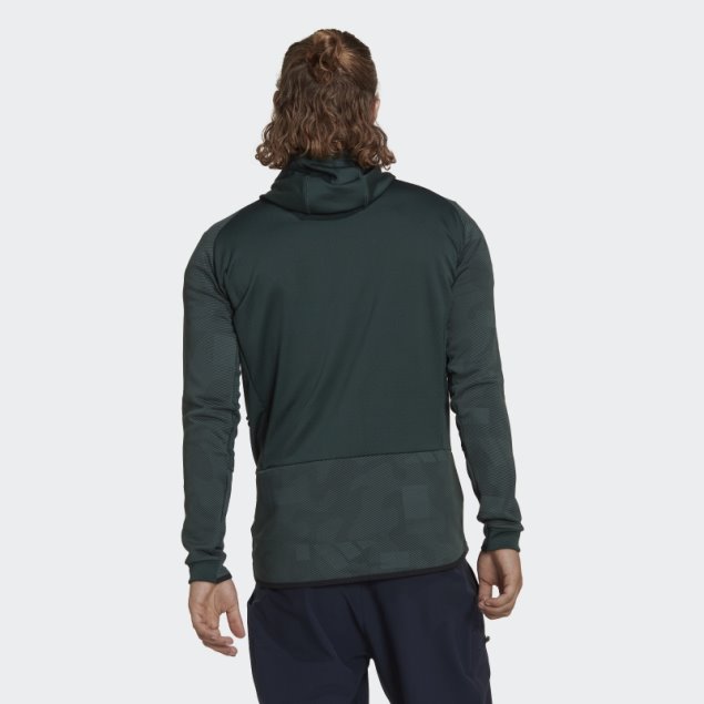 Chaqueta De Forro Polar Verde Con Capucha Terrex Tech Flooce De Adidas
