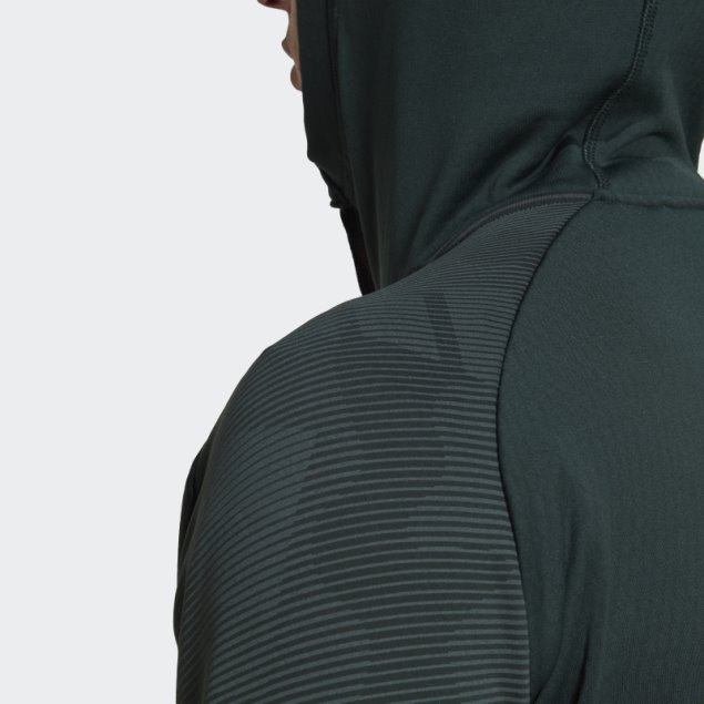 Chaqueta De Forro Polar Verde Con Capucha Terrex Tech Flooce De Adidas