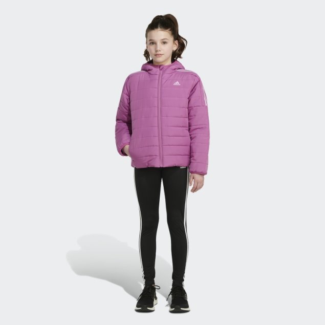 Acogedora Chaqueta Acolchada De 3 Rayas Lila Adidas