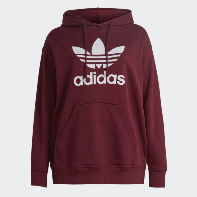 Sudadera Con Capucha Roja Del Trébol (tallas Grandes) Adidas