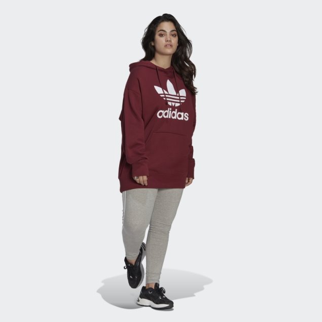 Sudadera Con Capucha Roja Del Trébol (tallas Grandes) Adidas