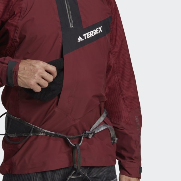 Adidas Terrex Techrock Rain.rdy Anorak Rojo Caliente