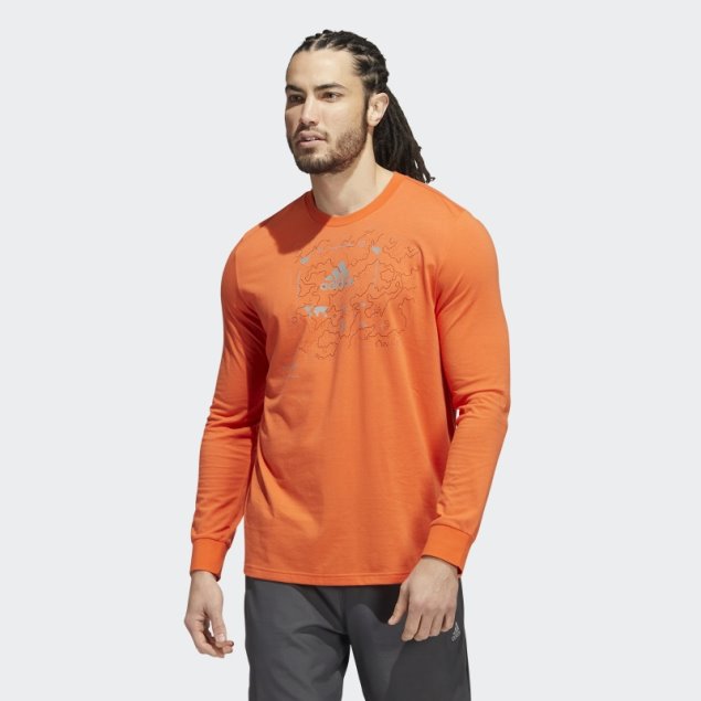 Camiseta De Running En Línea Con Gráfico Aeroready De Manga Larga Adidas X-city Naranja