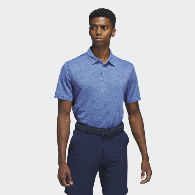 Polo De Golf Texturizado En Jacquard Azul Adidas