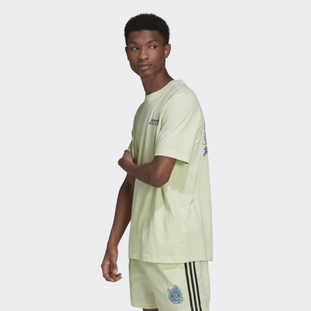 Camiseta Con Estampado De Flores De Pescado Stoked De Lima De Adidas