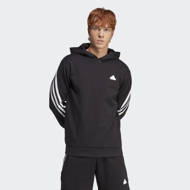 Sudadera Con Capucha Adidas Future Icons 3 Rayas Negro
