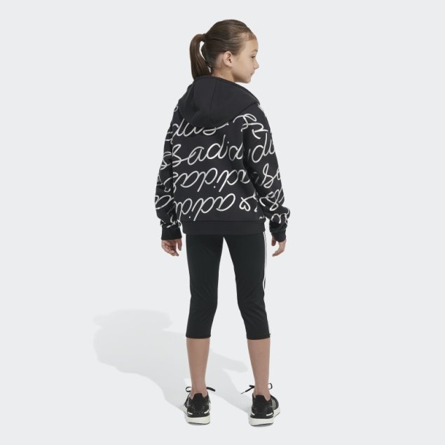Sudadera Negra Con Capucha Adidas Script Adidas