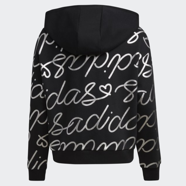 Sudadera Negra Con Capucha Adidas Script Adidas