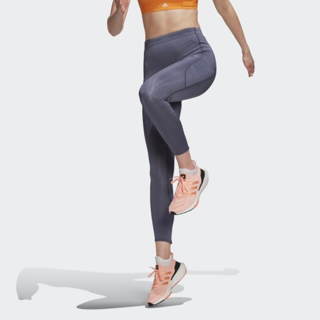 Mallas 7/8 Fastimpact Shiny Running Azul Marino Adidas