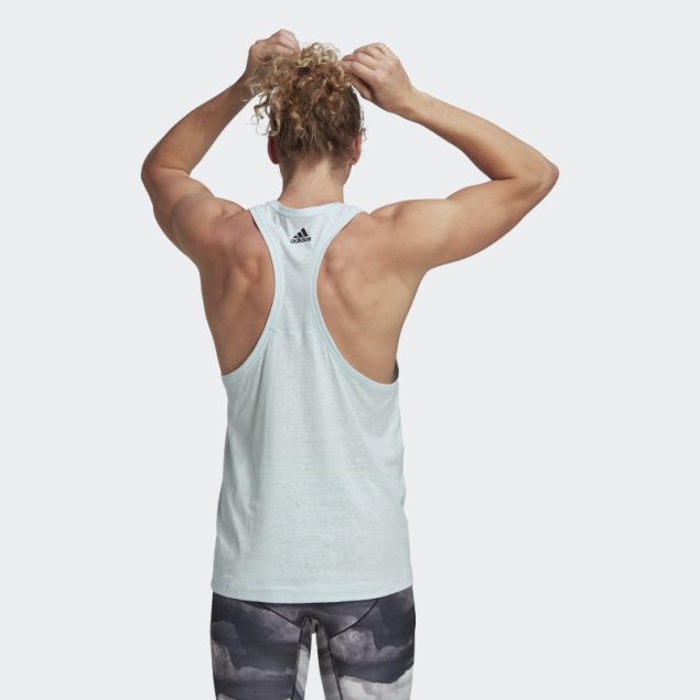 Adidas Camiseta De Entrenamiento De Yoga Azul